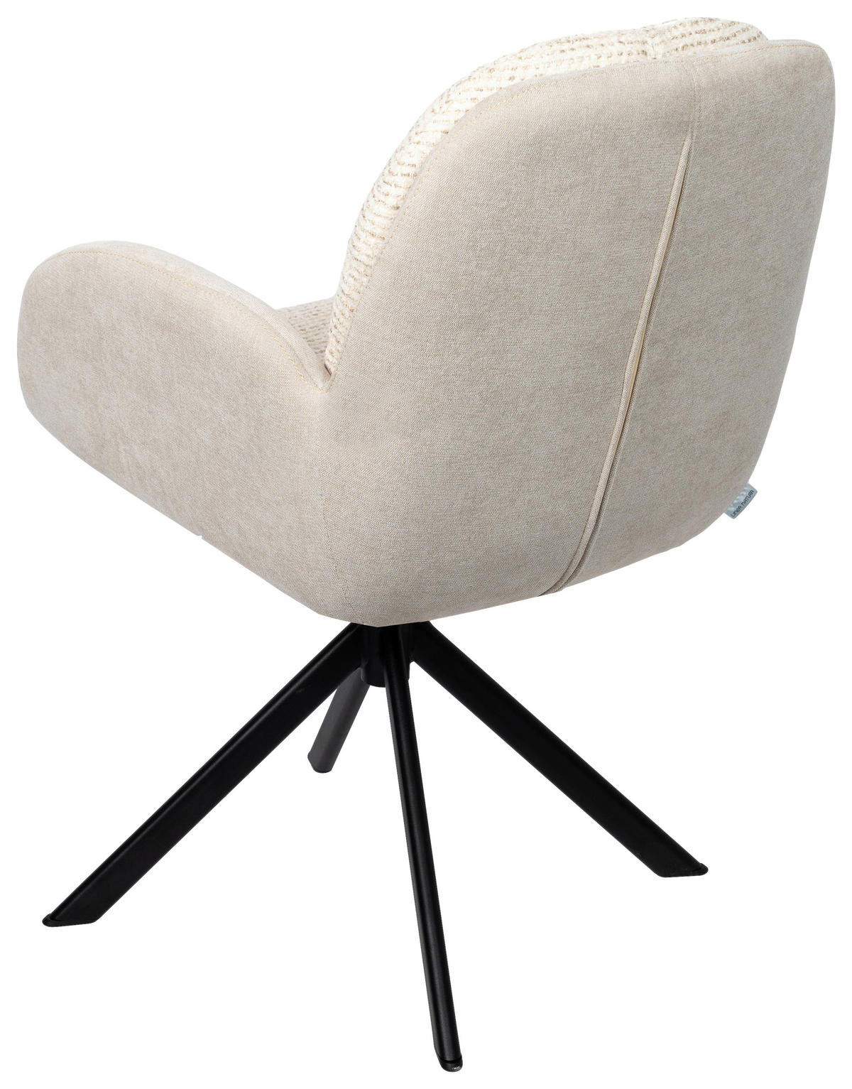 ARMLEHNSTUHL  in Eisen Webstoff  - Beige/Schwarz, Design, Textil/Metall (59/90/64cm) - Linea Natura
