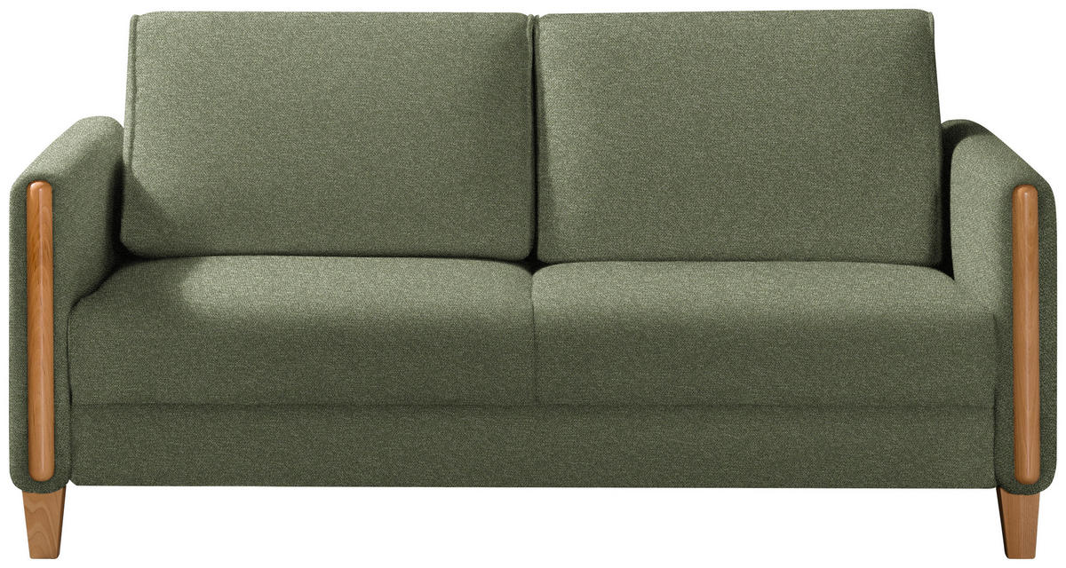 SCHLAFSOFA in Flachgewebe Grün, Buchefarben  - Buchefarben/Grün, Design, Holz/Textil (174/88/104cm) - Niels Andersson