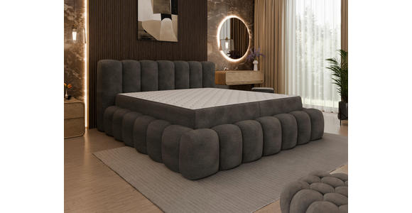 POLSTERBETT Lattenrost, Bettkasten Graphitfarben 160/200 cm  - Birkefarben/Schwarz, Trend, Holz/Kunststoff (160/200cm) - Esposa