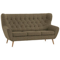 3-SITZER-SOFA Webstoff Olivgrün  - Olivgrün, Design, Holz/Textil (187/101/95cm) - Stylife
