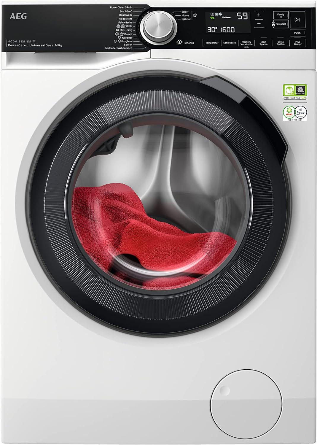 WASCHMASCHINE LR8E80690   - Schwarz/Weiß, Basics, Kunststoff/Metall (60/85/60cm) - AEG