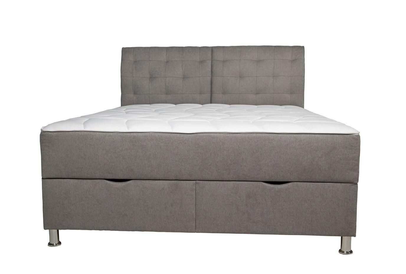 PAT BOXSPRING in gri - argintiu/gri, Modern, textil - Hom`in