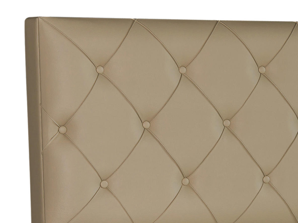 BOXSPRINGBETT 180/200 cm  in Cappuccino  - Silberfarben/Cappuccino, KONVENTIONELL, Leder/Textil (180/200cm) - MID.YOU