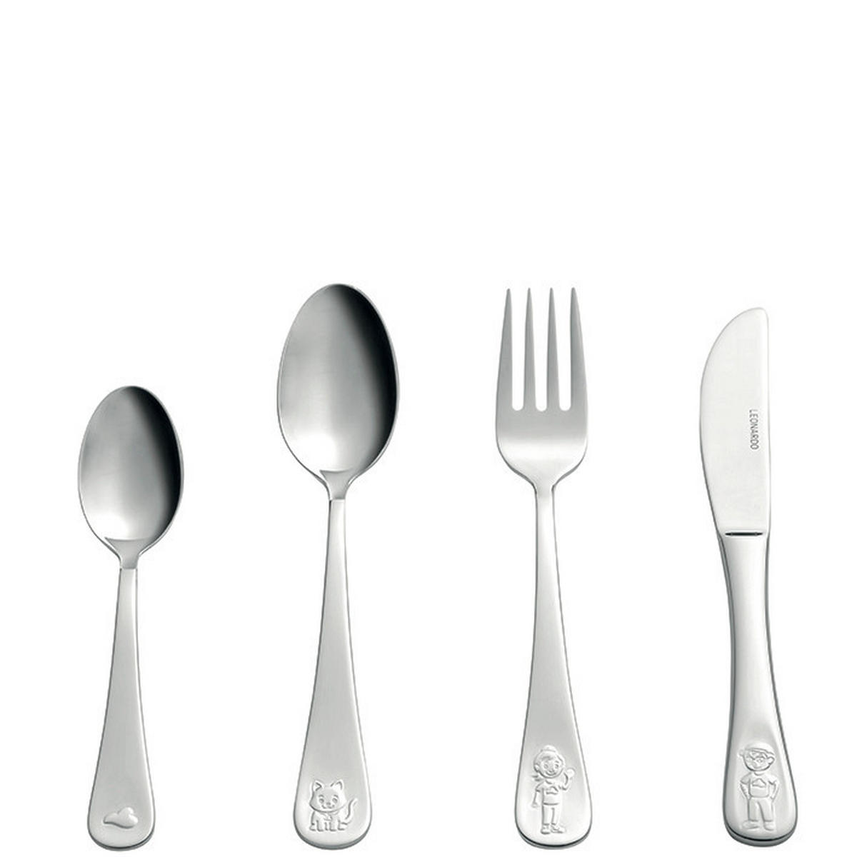 KINDERBESTECK - Silberfarben, Trend, Metall (15,60/19,80/3cm) - Leonardo