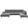 WOHNLANDSCHAFT in Velours Silberfarben  - Silberfarben/Schwarz, Design, Textil/Metall (180/344/208cm) - Dieter Knoll