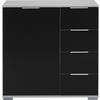 KOMODA, čierna, 81/83/41 cm - čierna/hliníková, Design, kov/kompozitné drevo (81/83/41cm) - Carryhome