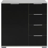 KOMODA, čierna, 81/83/41 cm - čierna/hliníková, Design, kov/kompozitné drevo (81/83/41cm) - Carryhome