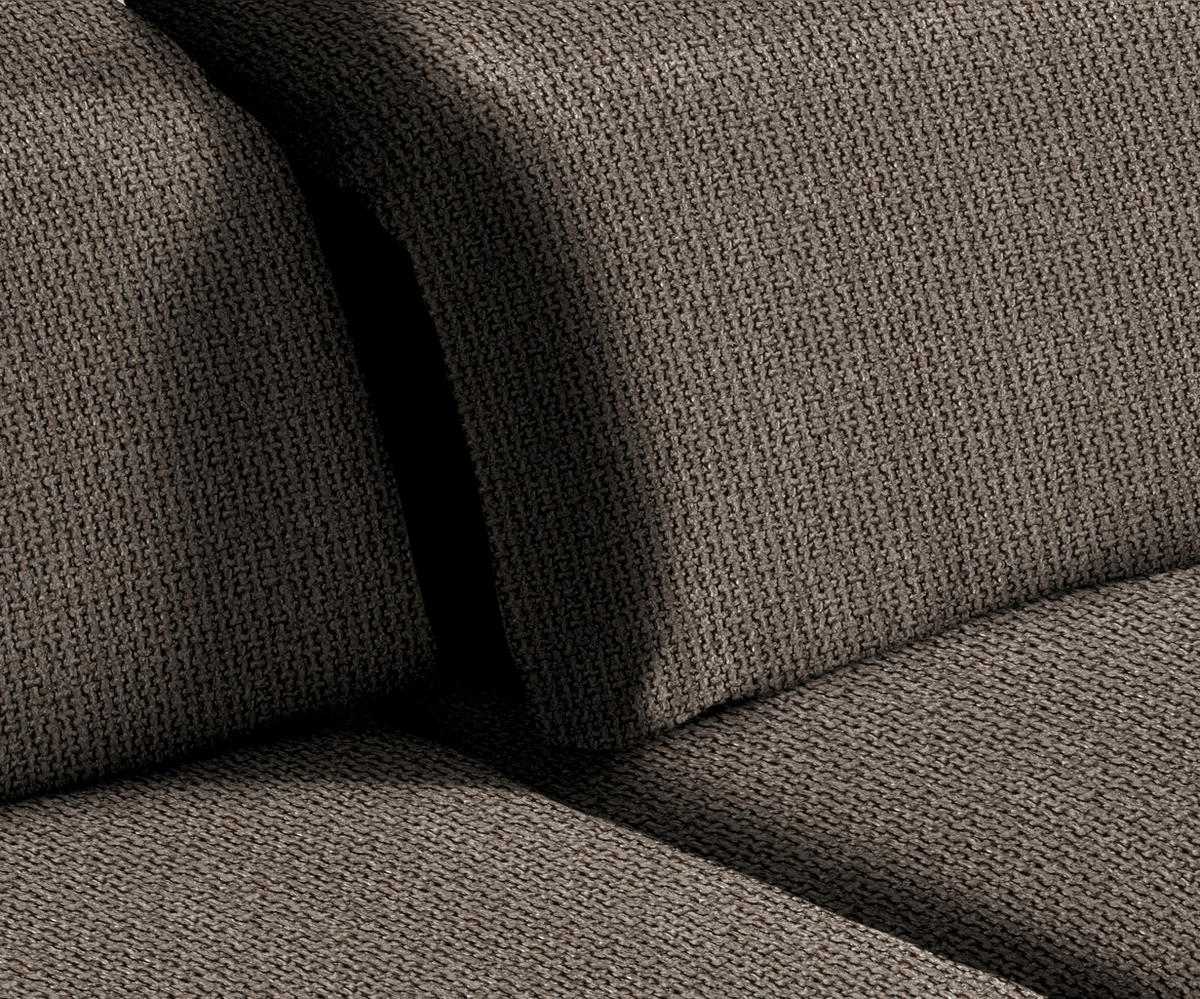 ECKSOFA Hellbraun Webstoff  - Hellbraun/Schwarz, Design, Textil/Metall (289/180cm) - Stylife