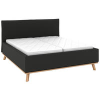 POLSTERBETT 160/200 cm,  in Anthrazit, Matratze, Lattenrost, Bettkasten, H2 + H2 = mittel  - Eichefarben/Anthrazit, Design, Holz/Textil (160/200cm) - Musterring