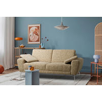 2-SITZER-SOFA Webstoff Hellbraun  - Chromfarben/Hellbraun, Design, Textil/Metall (157/85/92cm) - Livetastic