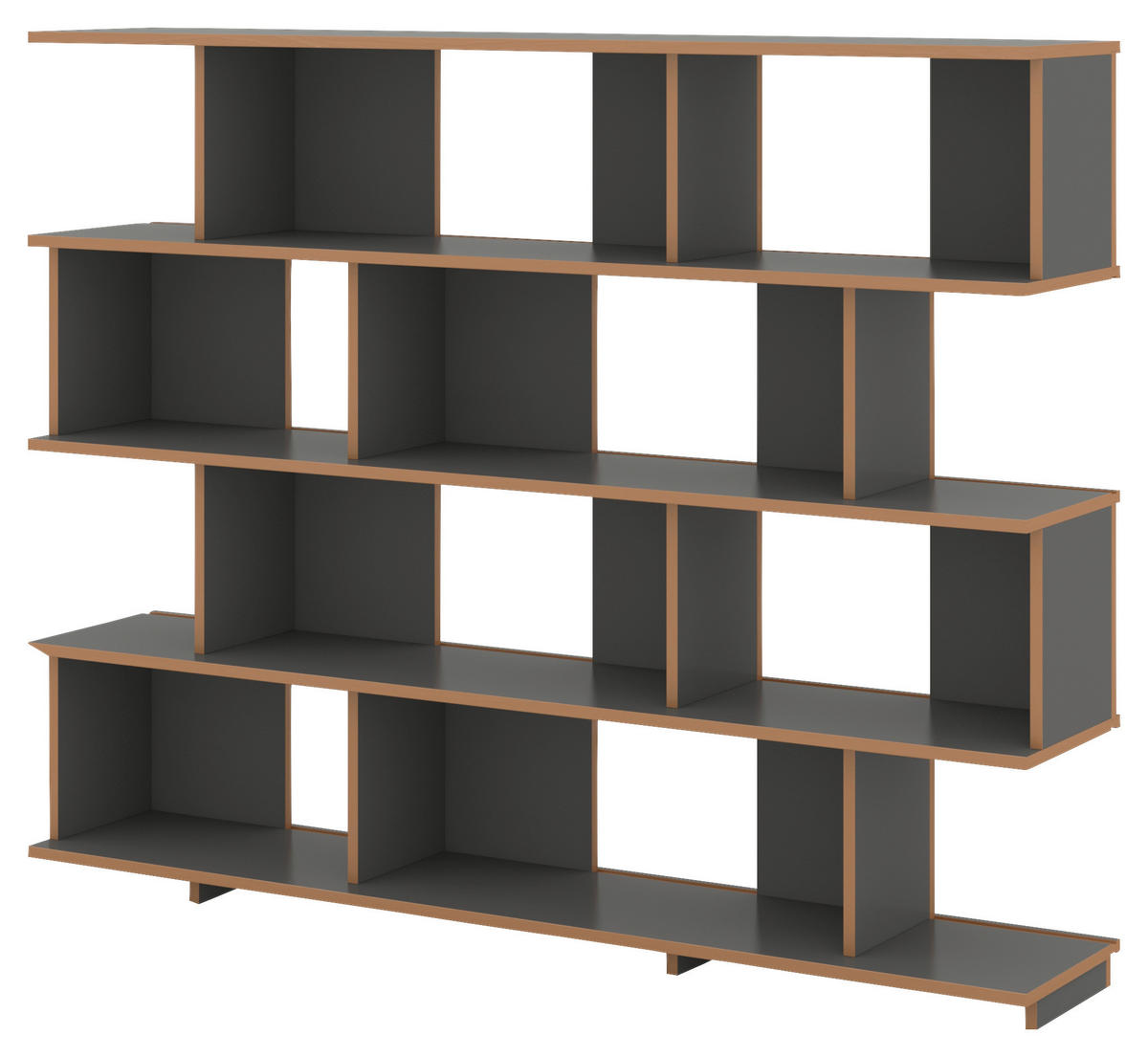 AKTENREGAL Anthrazit, Buchefarben  - Anthrazit/Buchefarben, MODERN, Holzwerkstoff (198/149/37,5cm) - Tojo