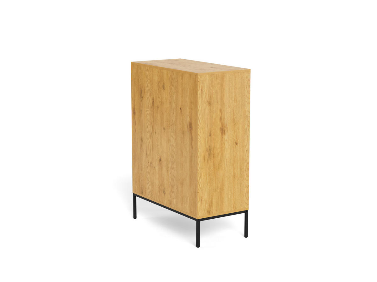 KOMMODE PALMDALE, 80/110/40 cm, 3 Schublade(n)  - Wildeiche/Schwarz, Design, Holzwerkstoff/Metall (80/110/40cm) - MID.YOU