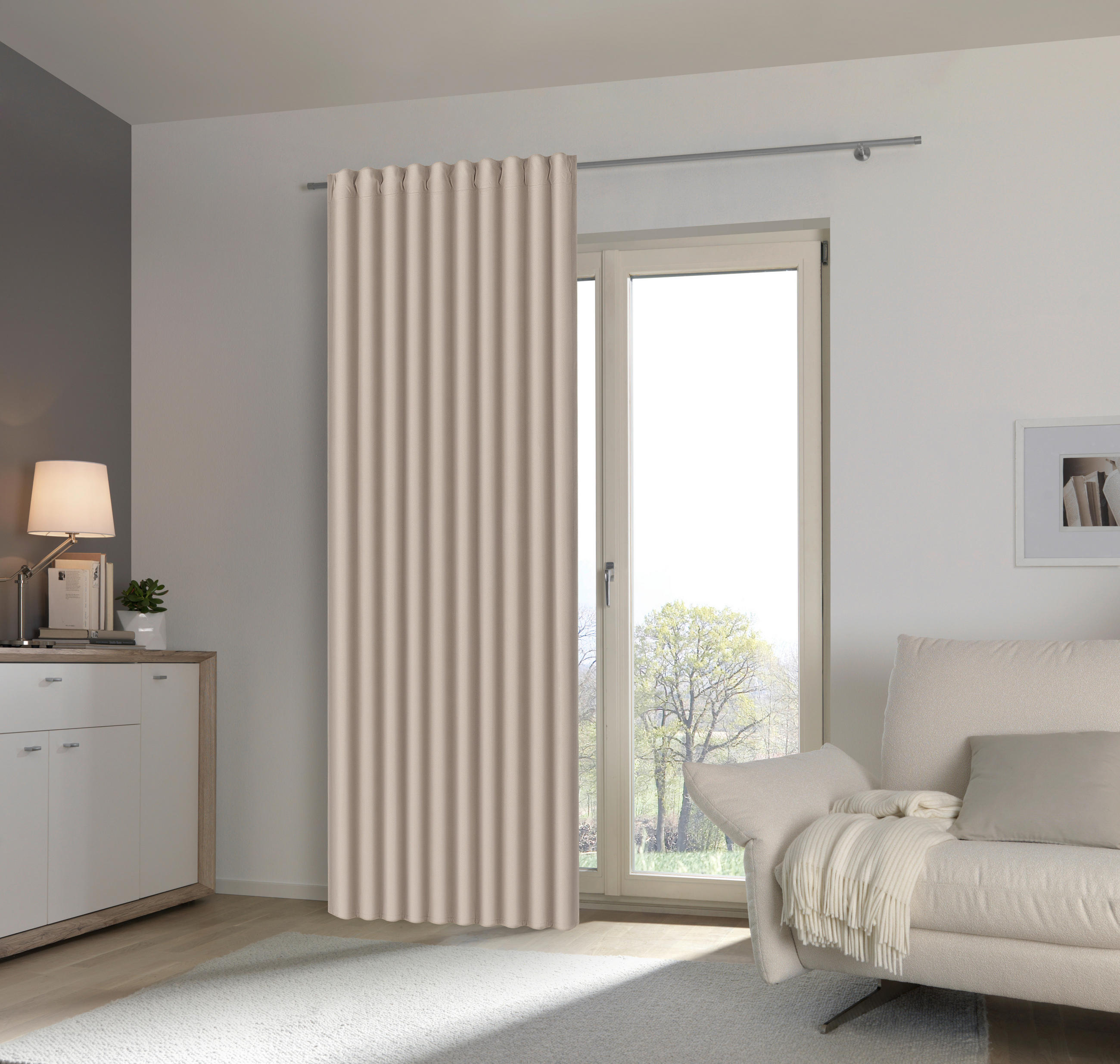 FERTIGVORHANG  halbtransparent  140/245 cm   - Taupe, KONVENTIONELL, Textil (140/245cm) - Esposa