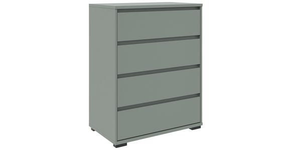 KOMMODE Line in 80/103/48 cm - Schwarz/Grün, Design, Holzwerkstoff/Kunststoff (80/103/48cm) - Carryhome