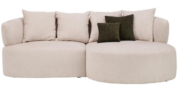 ECKSOFA Beige Chenille  - Dunkelgrün/Beige, MODERN, Kunststoff/Textil (235/166cm) - Hom`in