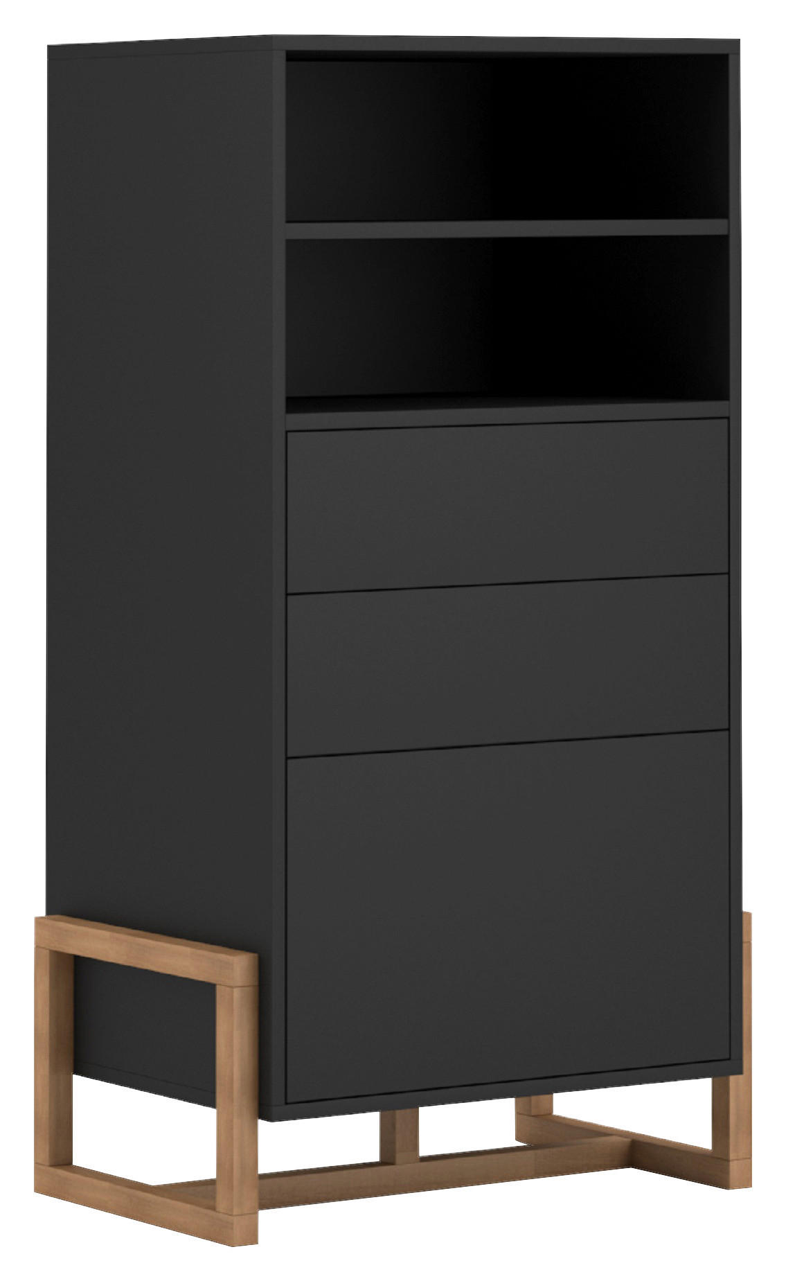 HIGHBOARD  in 63,4/115,7/42 cm  - Buchefarben/Schwarz, Design, Holz/Holzwerkstoff (63,4/115,7/42cm) - MID.YOU