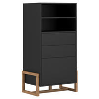 HIGHBOARD  in 63,4/115,7/42 cm  - Buchefarben/Schwarz, Design, Holz/Holzwerkstoff (63,4/115,7/42cm) - MID.YOU