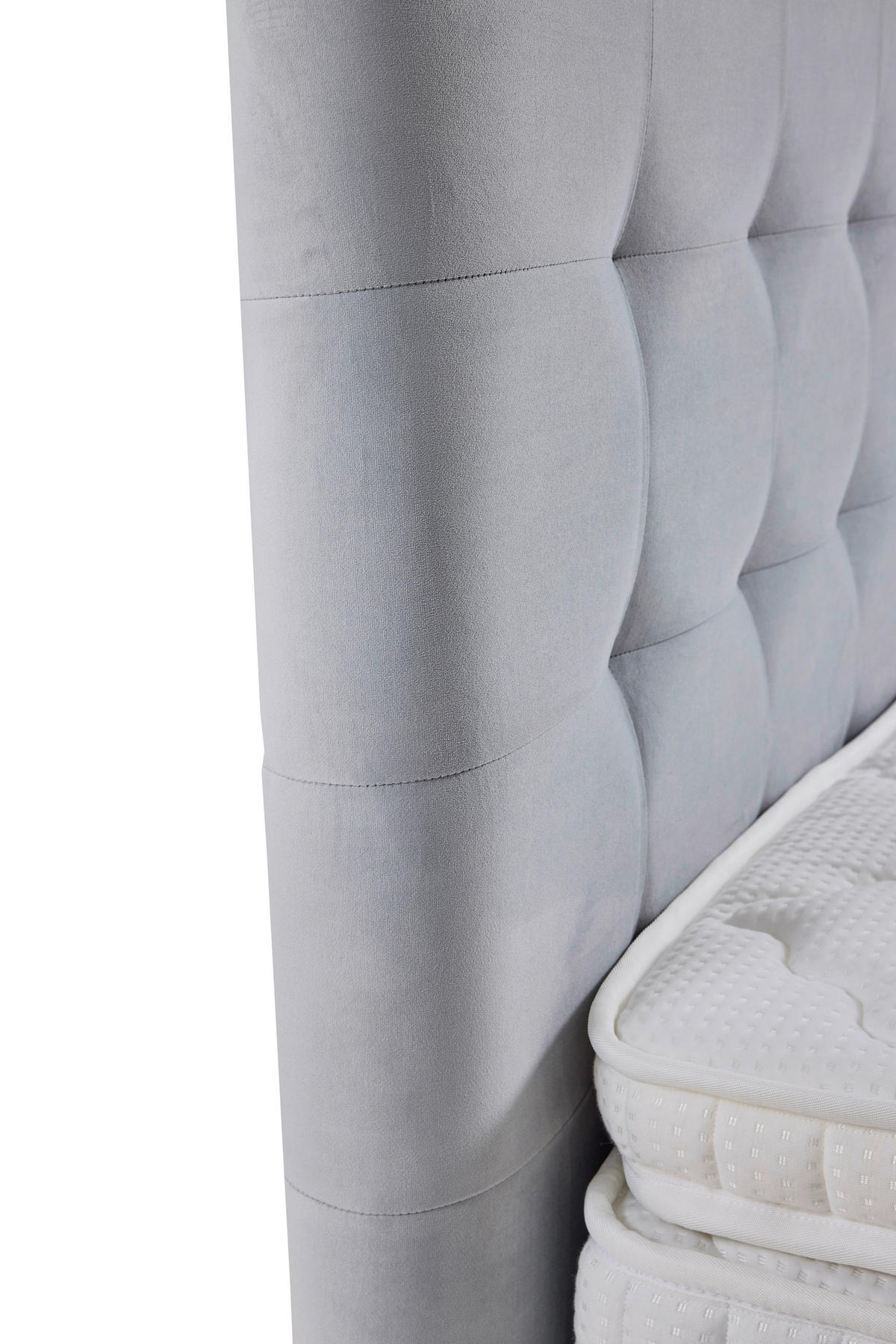 BOXSPRINGBETT 140/200 cm  in Hellgrau  - Hellgrau/Schwarz, MODERN, Holzwerkstoff/Textil (140/200cm) - MID.YOU