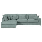 ECKSOFA Mintgrün Cord Zierkissen, Rückenkissen, Rücken echt  - Schwarz/Mintgrün, MODERN, Kunststoff/Textil (228/307cm) - Carryhome