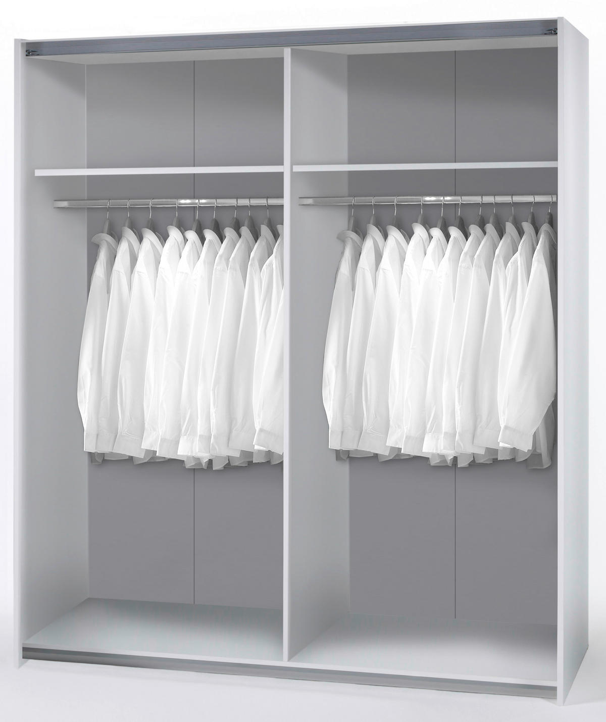 ORMAR - VISEĆA KLIZNA VRATA bela  170/195/57,5 cm  - bela/srebrna, Moderno (170/195/57,5cm) - Ti'me