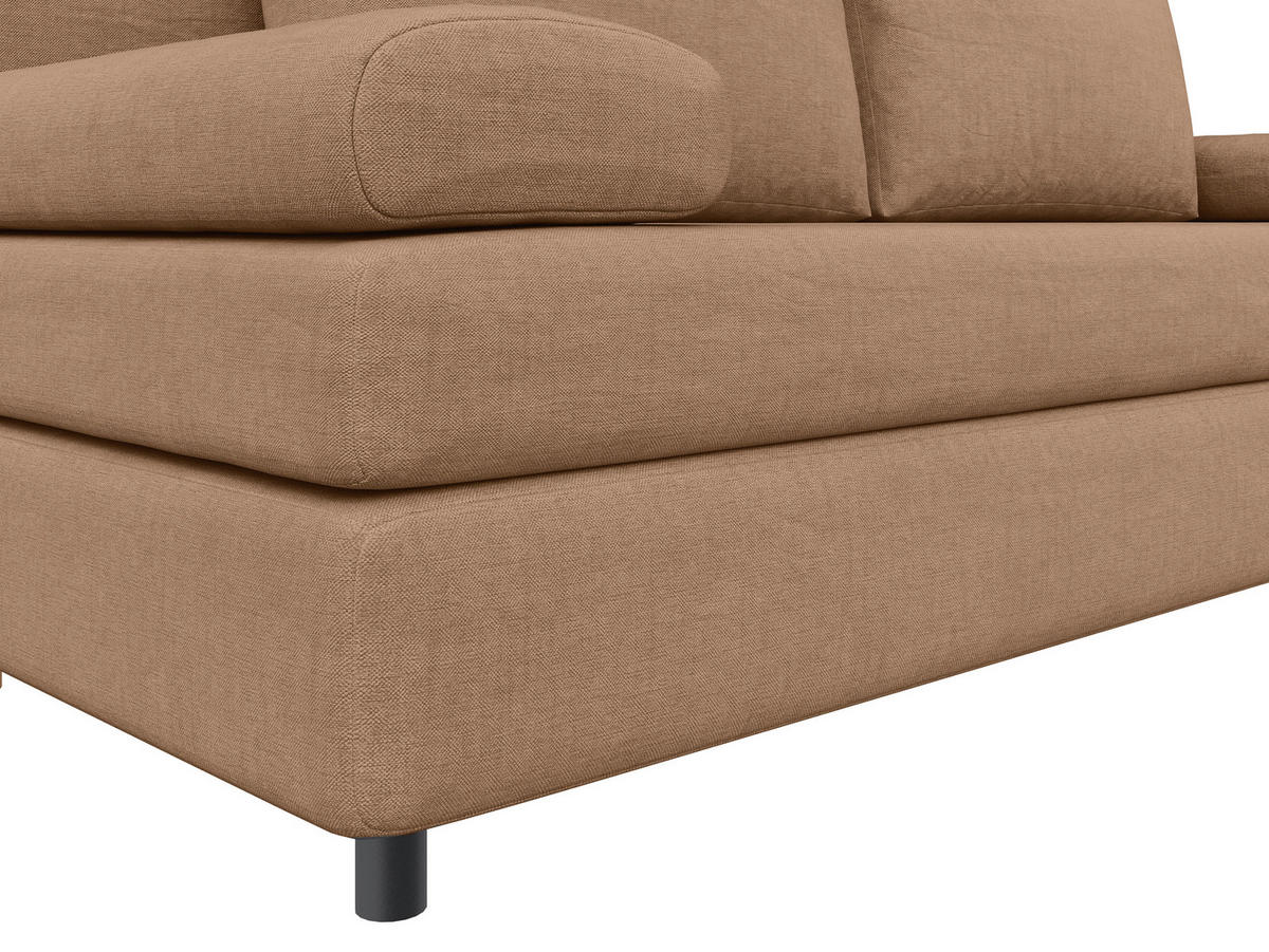 CANAPEA EXTENSIBILĂ textil caramel  - caramel/negru, Design, plastic/textil (200/88/87cm) - Ti'me