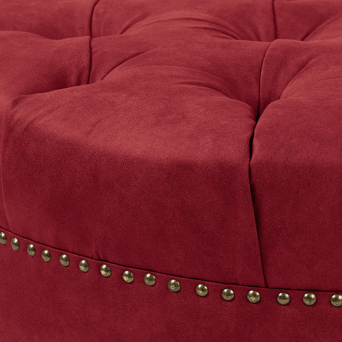 HOCKER Pako Lederlook Rostfarben  - Rostfarben/Braun, Design, Holz/Textil (80/45/80cm) - Livetastic