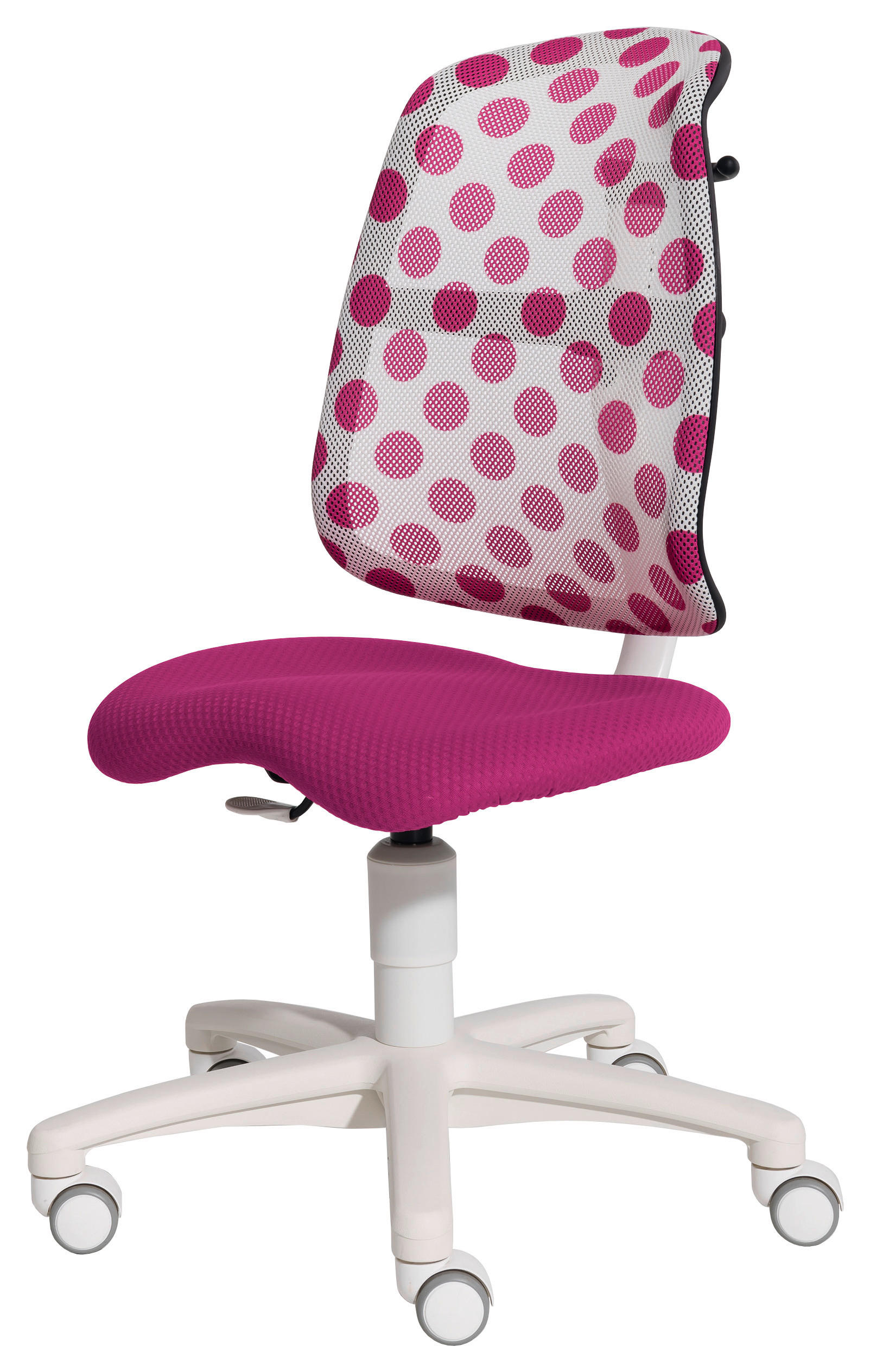JUGENDDREHSTUHL Netzbespannung, Webstoff Brombeere, Weiß  - Brombeere/Weiß, Trend, Textil/Metall (46/92-100/27-30,5cm) - Paidi
