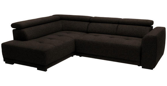 ECKSOFA in Struktur Dunkelbraun 205/284 cm - Dunkelbraun/Schwarz, Design, Kunststoff/Textil (205/284cm) - Xora