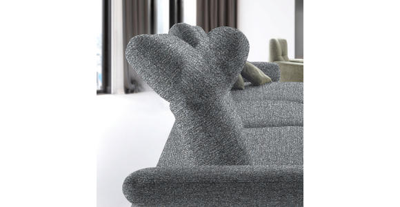 ECKSOFA in Chenille, Flachgewebe Blaugrau 318/165 cm - Blaugrau/Schwarz, Design, Textil/Metall (318/165cm) - Xora