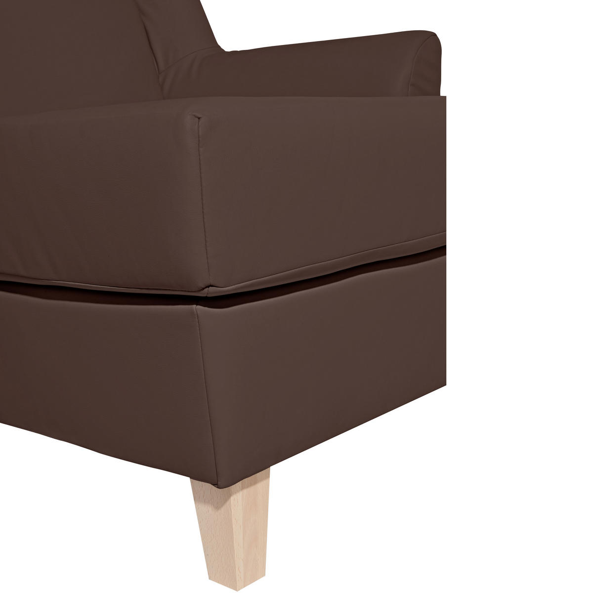 XXL-SESSEL in Lederlook Braun  - Naturfarben/Braun, Modern, Holz/Holzwerkstoff (136/107/142cm) - Max Winzer