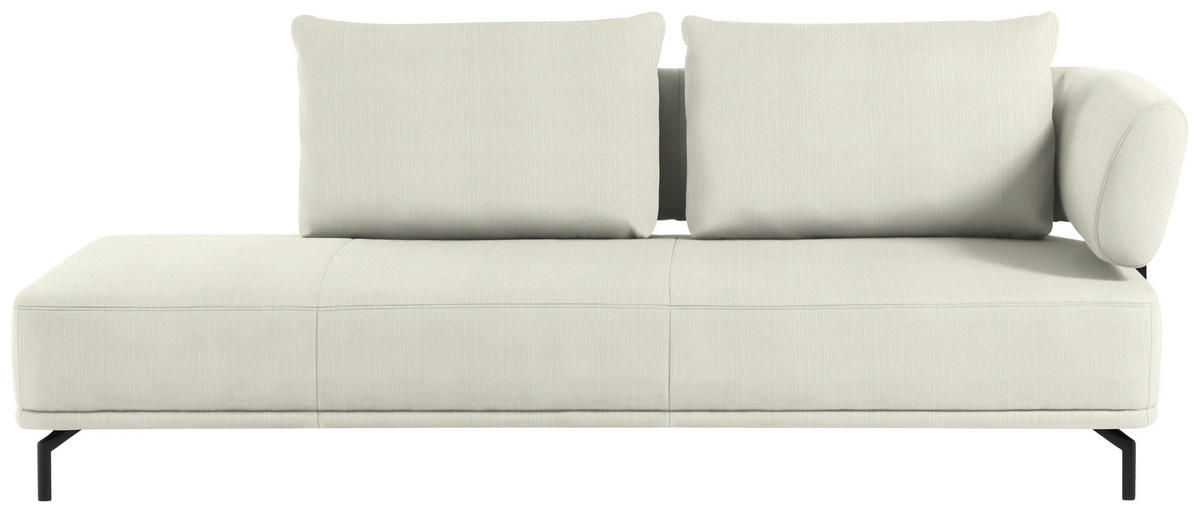 RÉCAMIERE in Flachgewebe Naturfarben  - Schwarz/Naturfarben, Design, Textil/Metall (227/89/101cm) - Dieter Knoll