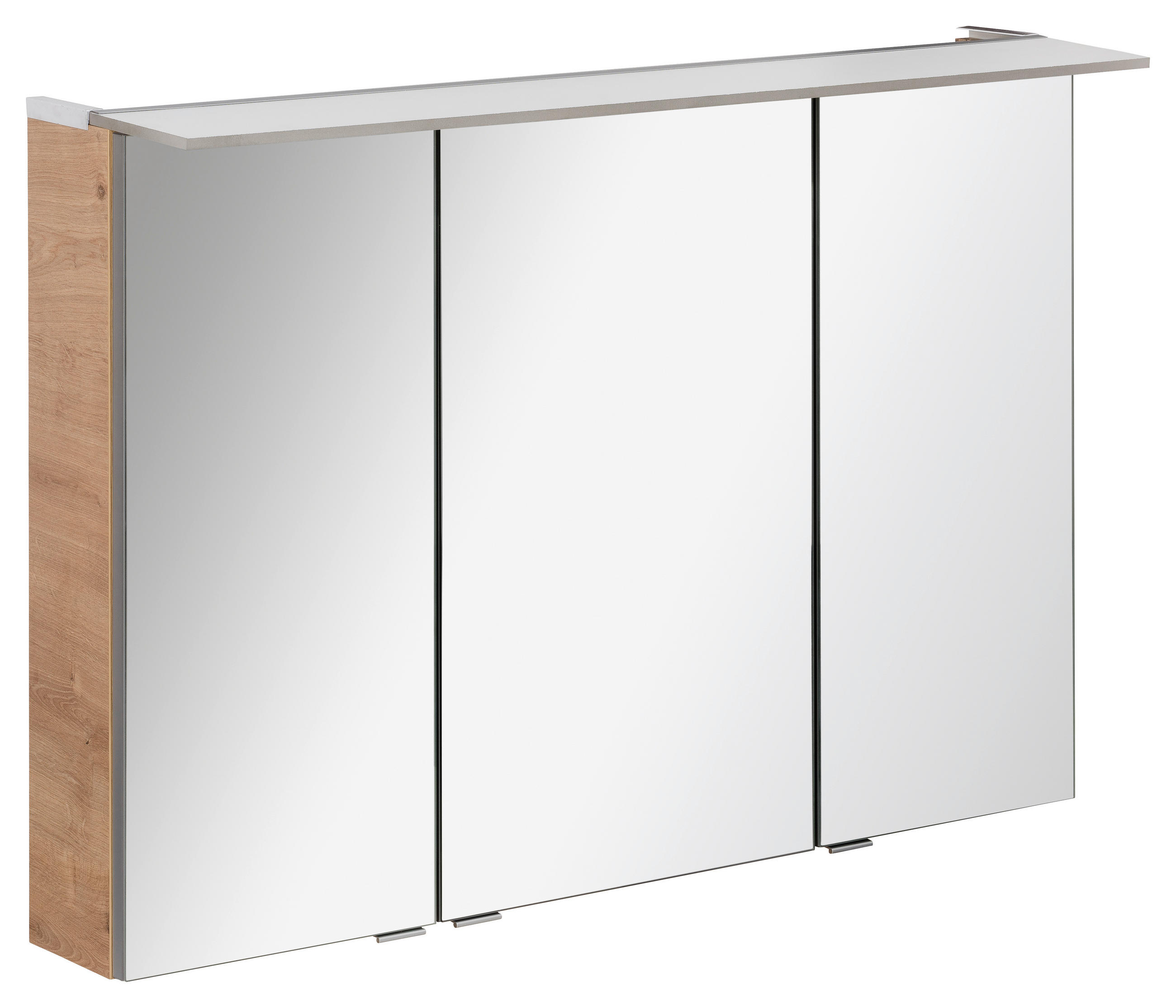 SPIEGELSCHRANK 100/69,5/23,5 cm  - Eichefarben/Silberfarben, MODERN, Glas/Holzwerkstoff (100/69,5/23,5cm) - MID.YOU
