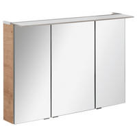 SPIEGELSCHRANK 100/69,5/23,5 cm  - Eichefarben/Silberfarben, MODERN, Glas/Holzwerkstoff (100/69,5/23,5cm) - MID.YOU