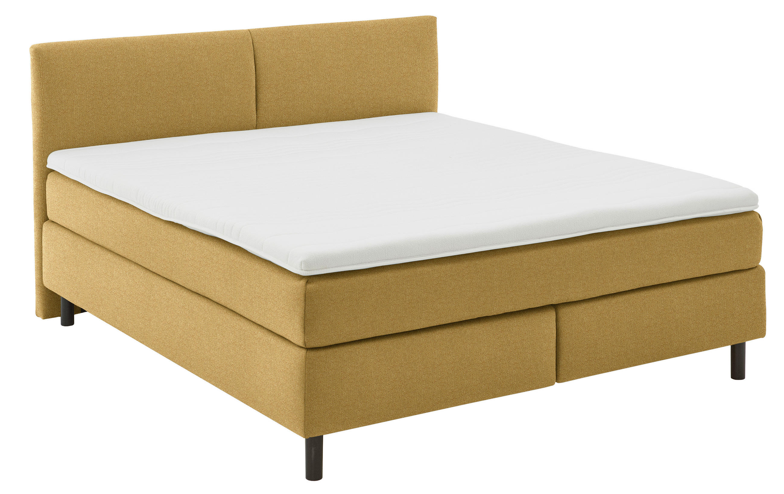BOXSPRINGBETT 180/200 cm  in Currygelb  - Currygelb/Schwarz, MODERN, Kunststoff/Textil (180/200cm) - Beldomo - Sleep