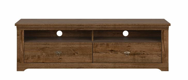 TV STOLEK, barvy dubu, 153/48/44,50 cm - barvy dubu/barvy stříbra, Design, kov/kompozitní dřevo (153/48/44,50cm) - Cantus