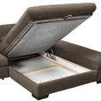 ECKSOFA  in Flachgewebe Braun  204/341 cm  - Schwarz/Braun, Design, Textil/Metall (204/341cm) - Xora