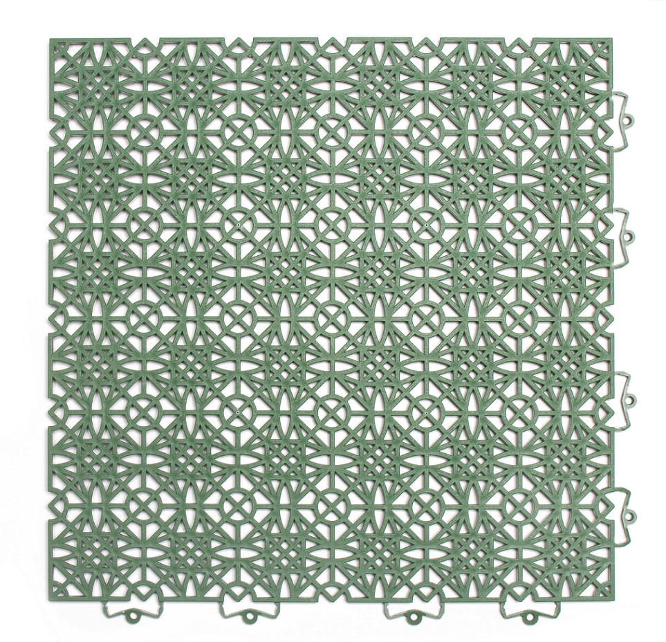 TERRASSENFLIESE 7 Stück  - Grün, Basics, Kunststoff (38/38/1cm) - Ambia Garden