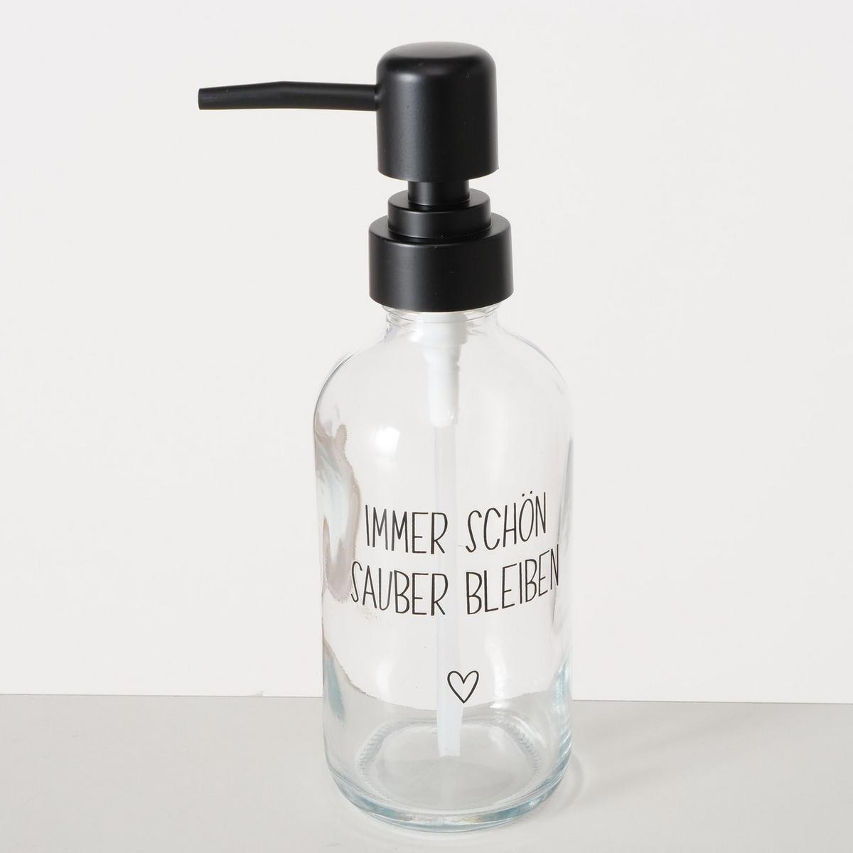 SEIFENSPENDER Kunststoff, Glas  - Transparent/Schwarz, Basics, Glas/Kunststoff (9/6/19cm)