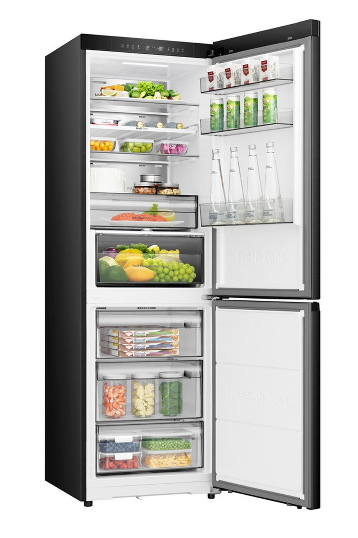 KÜHL-GEFRIER-KOMBINATION 59,5/185,6/60 cm RB3K330SAFC  - Schwarz, Basics (59,5/185,6/60cm) - Hisense