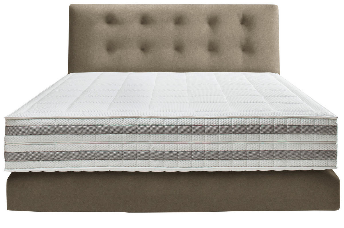 BOXSPRINGBETT 200/200 cm  in Schlammfarben  - Schlammfarben, KONVENTIONELL, Holz/Textil (200/200cm) - Dieter Knoll