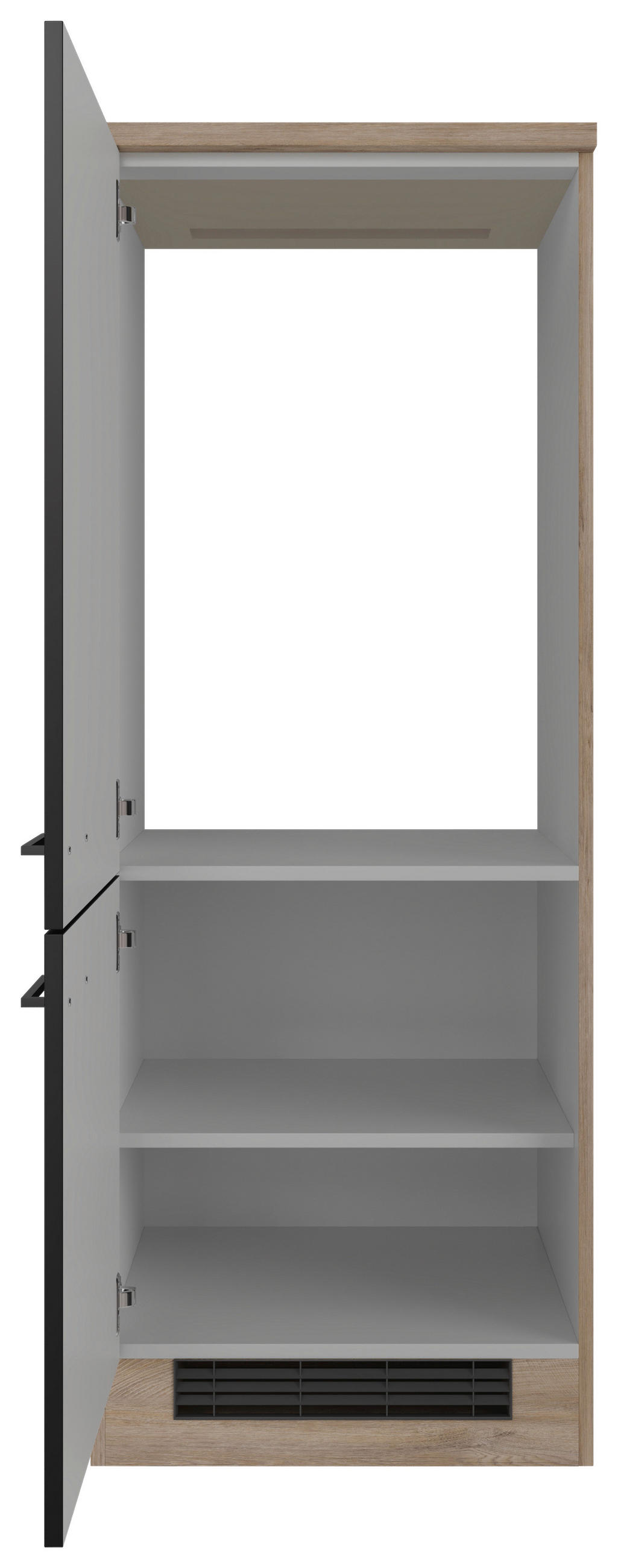 GERÄTEUMBAUSCHRANK 60/160,6/60 cm  in Schwarz, Eichefarben  - Eichefarben/Schwarz, KONVENTIONELL, Holzwerkstoff/Metall (60/160,6/60cm) - FlexWell