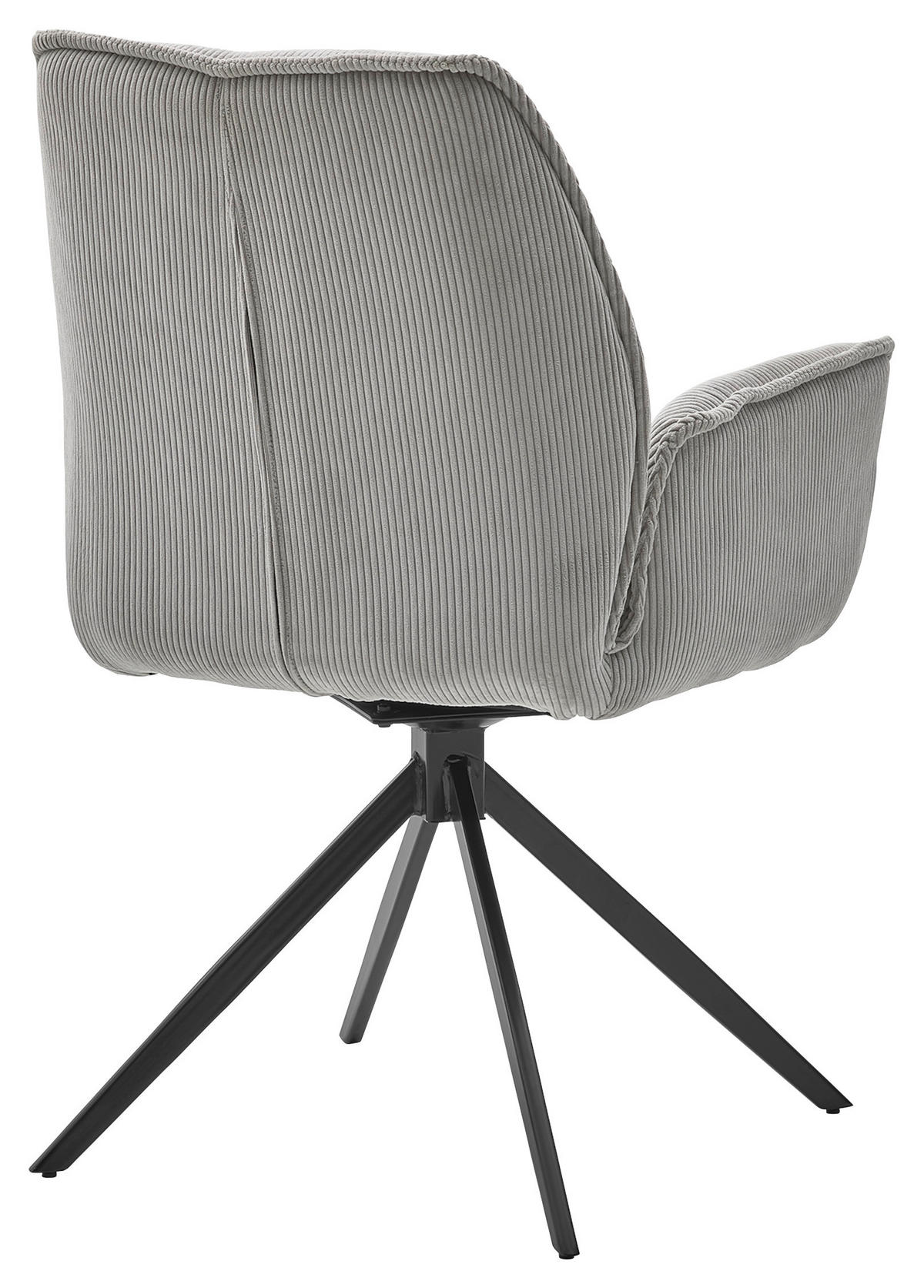 ARMLEHNSTUHL  in Cord  - Schwarz/Grau, Design, Textil/Metall (63/91/65cm) - Musterring
