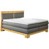 BOXSPRINGBETT 160/200 cm  in Zirbelkieferfarben, Hellgrau  - Zirbelkieferfarben/Hellgrau, Natur, Holz/Textil (160/200cm) - Linea Natura