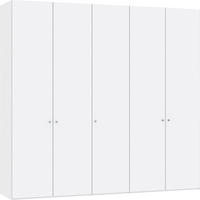 DREHTÜRENSCHRANK 253/236/59 cm 5-türig Weiß, Weiß Hochglanz  - Weiß Hochglanz/Silberfarben, Design, Holzwerkstoff/Metall (253/236/59cm) - Jutzler
