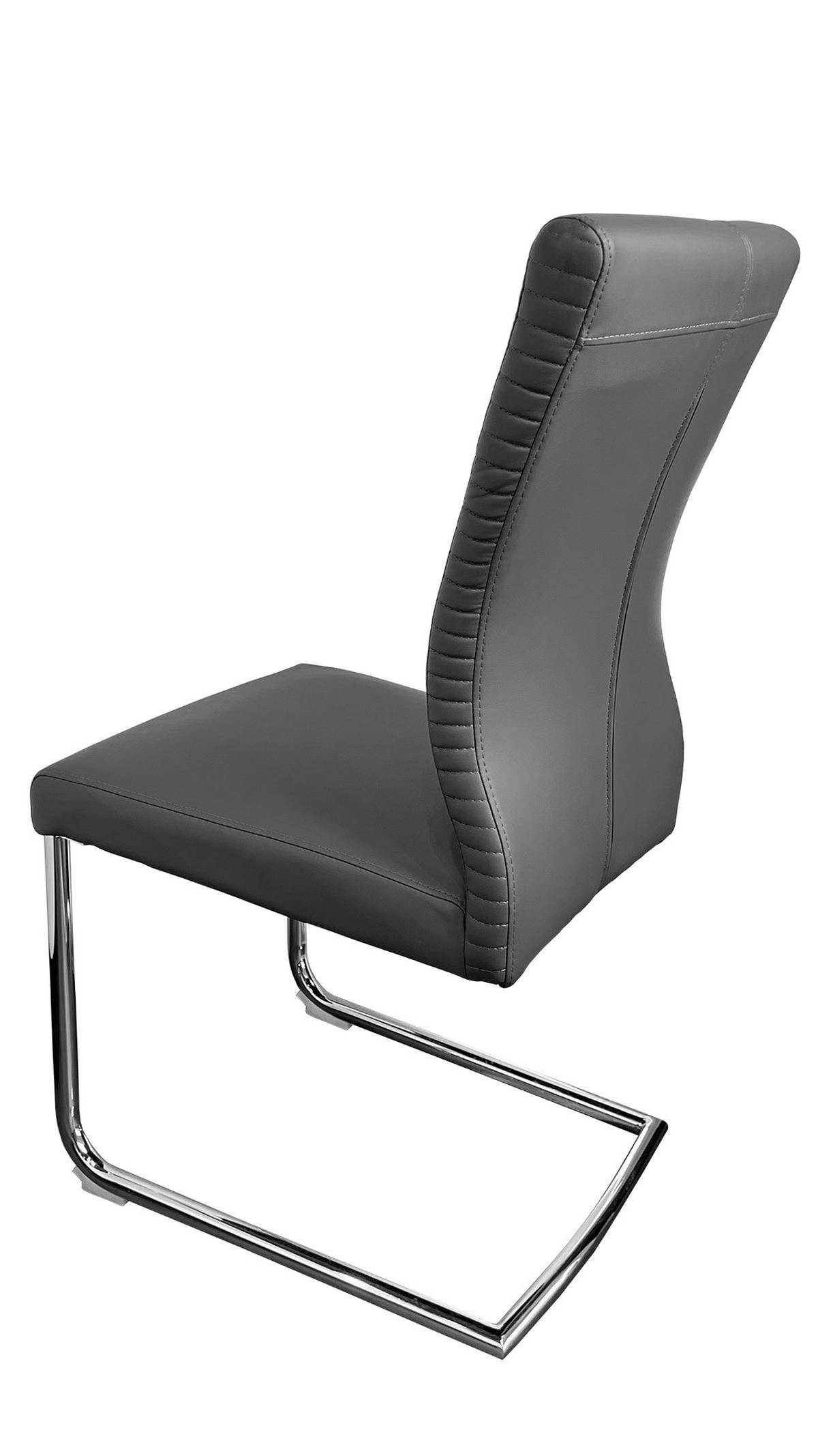 STOLICA  siva  drvo, metal, tekstil      - siva/boje kroma, Design, drvo/metal (44,5/99/63cm) - Hom`in