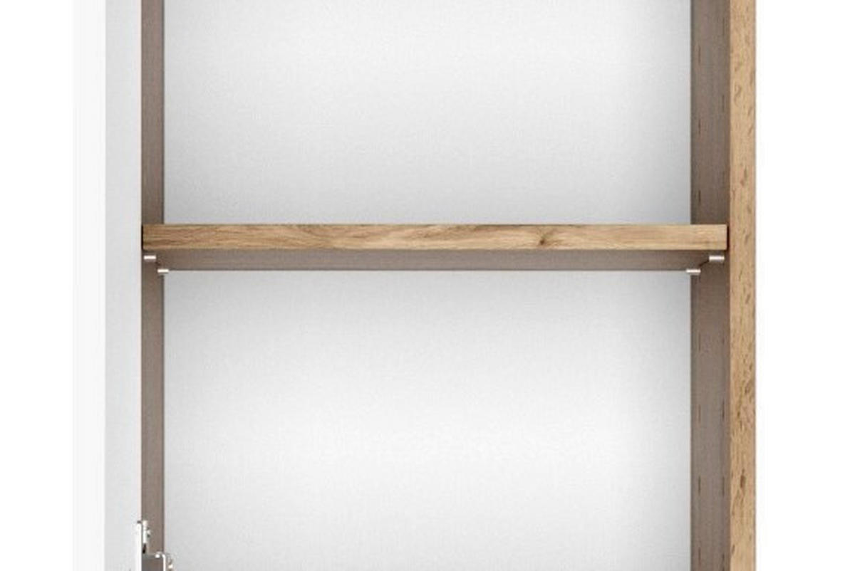 HOCHSCHRANK 40/180/35 cm  - Eiche Wotan/Silberfarben, Design, Holzwerkstoff/Kunststoff (40/180/35cm) - Held