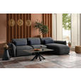 ECKSOFA  in Chenille Anthrazit  340/190 cm  - Anthrazit/Schwarz, Design, Kunststoff/Textil (340/190cm) - Belluti
