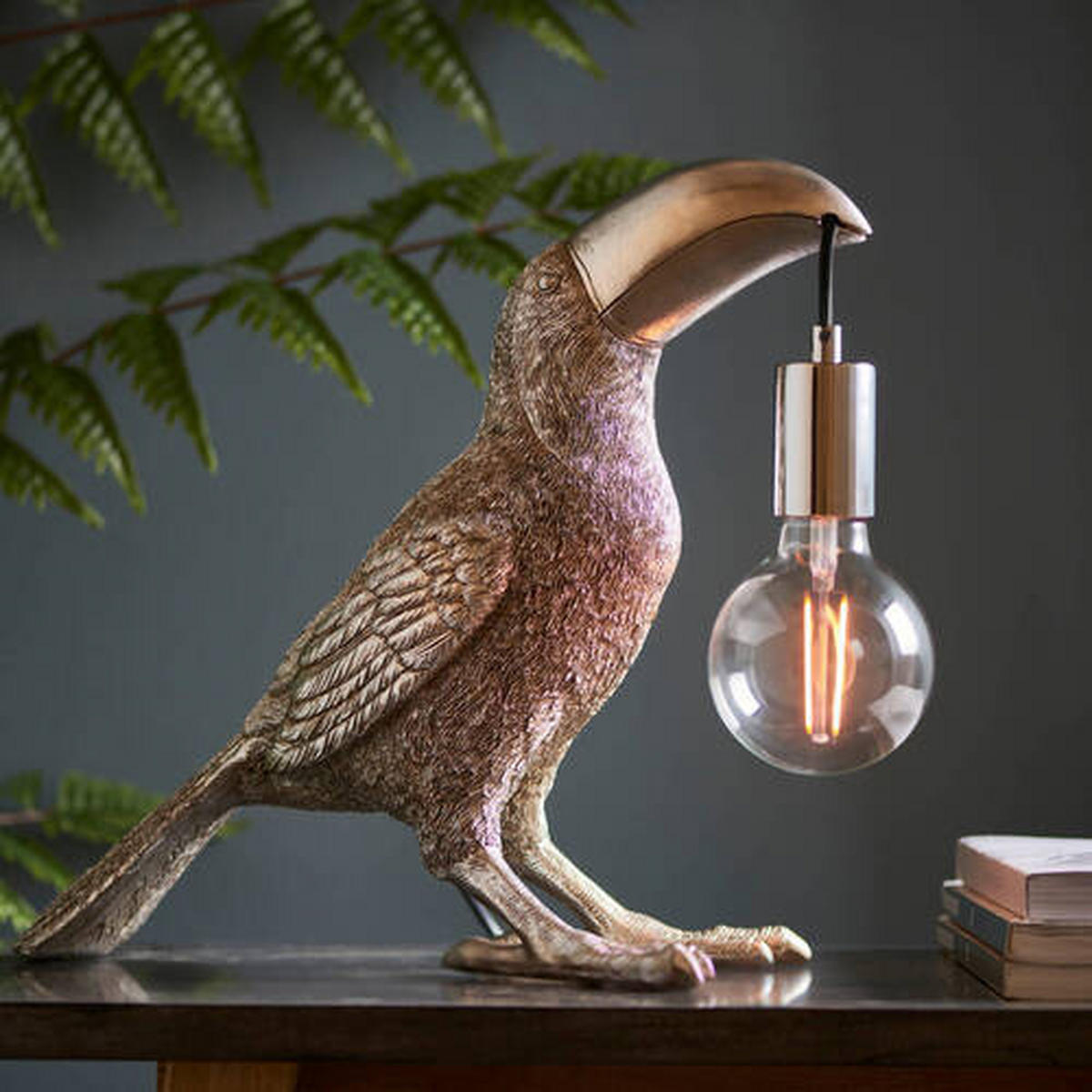 TISCHLEUCHTE Endon Toco Toucan 34.5/17,5/34 cm   - Chromfarben/Silberfarben, Trend, Kunststoff/Metall (34.5/17,5/34cm) - ENDON