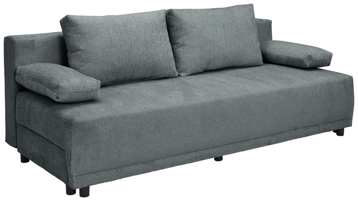 SCHLAFSOFA Chenille Dunkelgrau  - Dunkelgrau/Schwarz, KONVENTIONELL, Kunststoff/Textil (201/72/98cm) - Carryhome