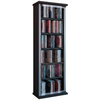 CD-REGAL - Schwarz, KONVENTIONELL, Glas/Holzwerkstoff (31/92/18cm) - MID.YOU